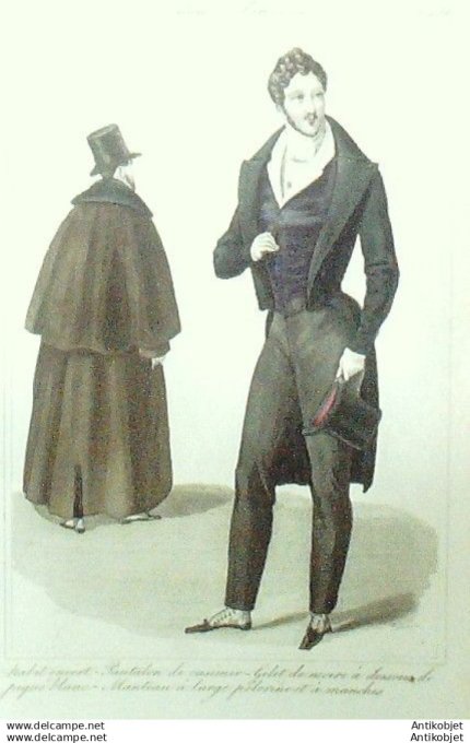 Gravure Mode Costume Parisien 1831 # 2936 (eau forte old Fashion plate