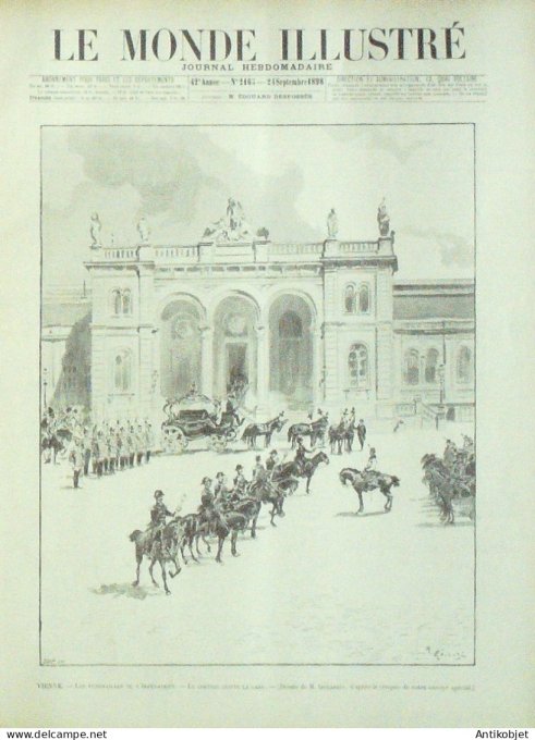 Le Monde illustré 1898 n°2165 Autriche Vienne Hofburg Stephanskirche Suisse Genève Cornavin