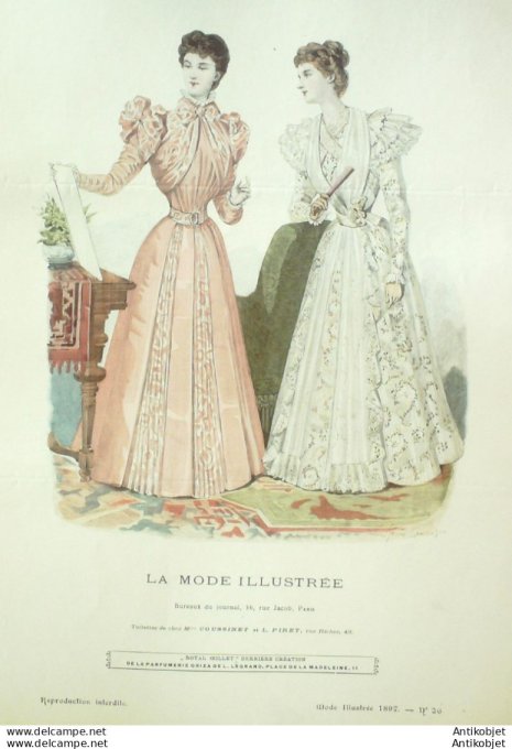 Gravure Mode illustree 1897 # 26 (Old Fashion plate) rare