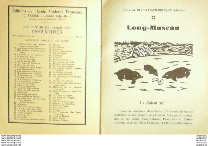 Enfantines ecole Bucy-Pierrepont (01) Long museau 1948 # 137 rare