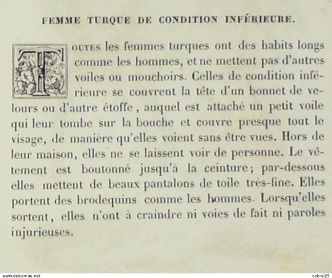 Turquie Femme turque classe faible 1859