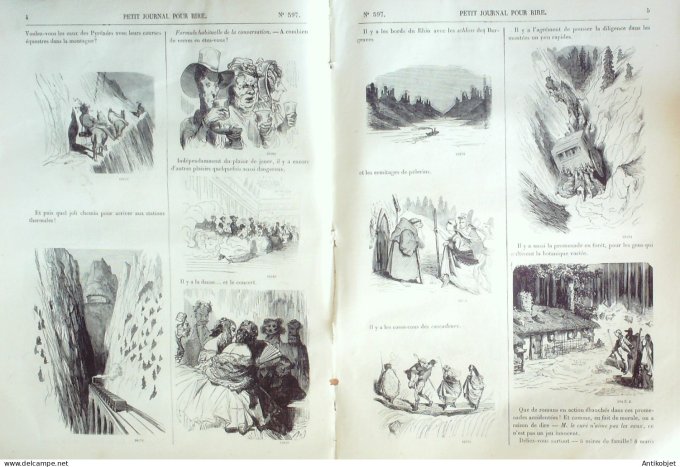 Petit journal pour Rire 1866 # 597 La saison des eaux Gustave Dore