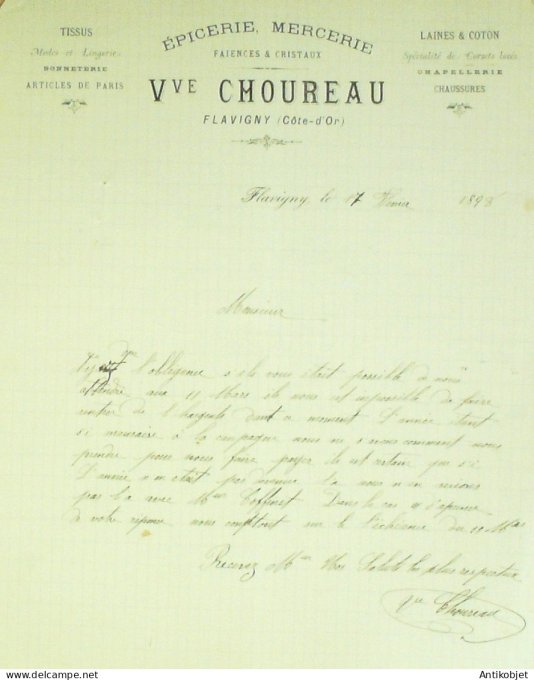 Lettre Ciale Vve Choureau (Epicerie Mercerie) 1898 Flavigny (51)