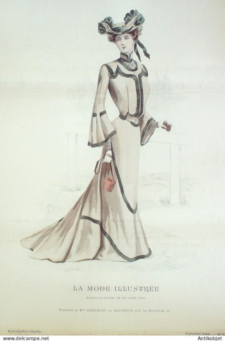Gravure Mode illustree 1902 # 37 (Old Fashion plate) RARE