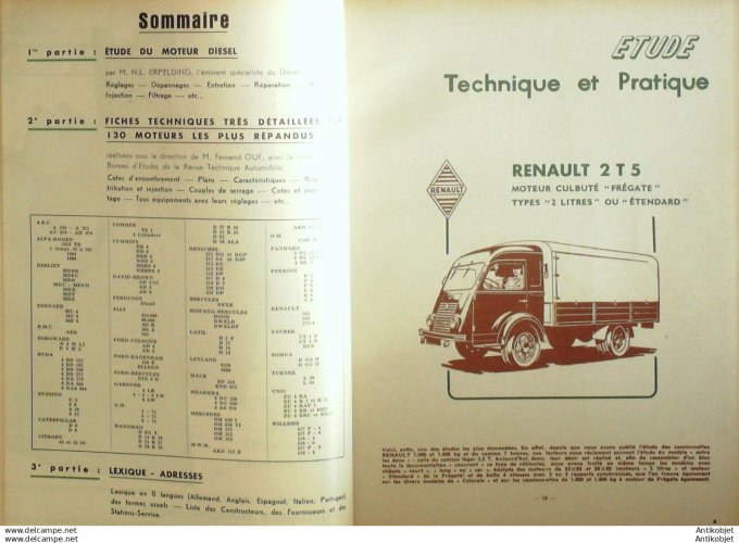 R.T Automobile Camions Renault 2T5 141 # 1958