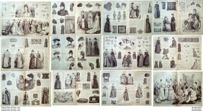 Mode illustree 1889 Lot de 10 journaux