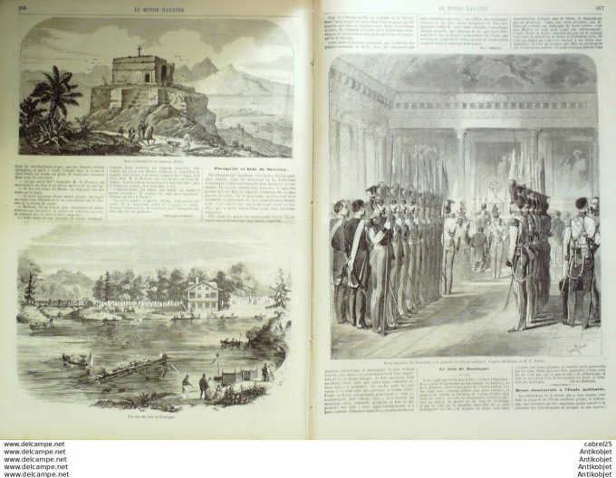 Le Monde illustré 1858 n° 57 Avignon Cavaillon (84) Chine Whampoa Haîti Baie Samana Nancy (54)