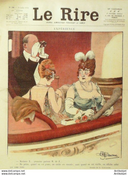 Le Rire 1919-07-26 #  30 Journal humoristique Ed.Originale Pelouses & pesages