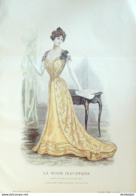 Gravure Mode illustree 1899 # 51 (Old Fashion plate) RARE