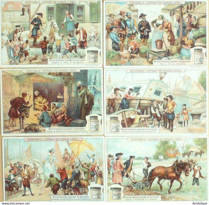 Chromo Liebig Sang  977 Souverains parmi le peuple (1909)