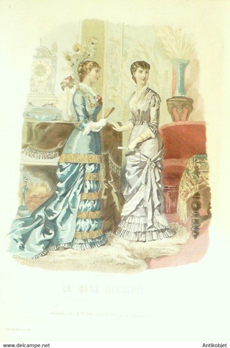 Gravure de mode La Mode illustrée 1881 n°01 (Maison Bréant-Castel)