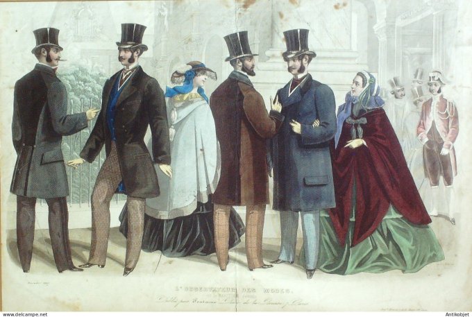 Gravure Mode Le Coupeur 1857-11 (Old Fashion plate) Rare Amazone