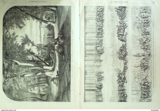 Le journal illustré 1866 n°277 Marseille (13) Reims (51) Croissy (78) Jeanne d'Arc