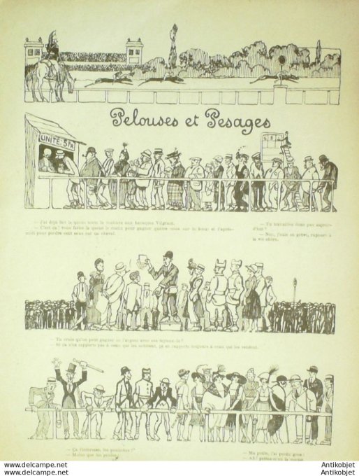 Le Rire 1919-07-26 #  30 Journal humoristique Ed.Originale Pelouses & pesages