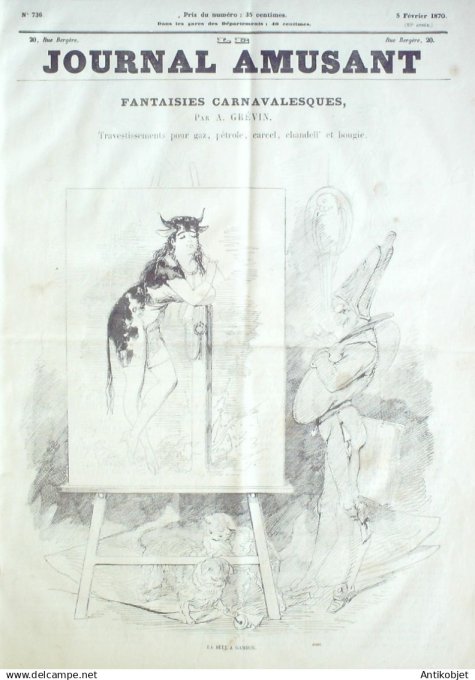Le Journal Amusant 1870 #  736 Fantaisies carnavalesques par Grevin costumes