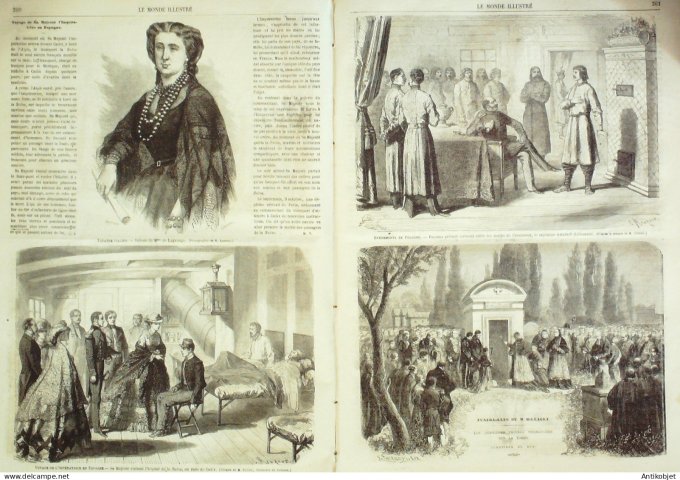 Le Monde illustré 1863 n°341 Chine Canton Espagne Cadix Mexique Juarez chefs Real el Monte