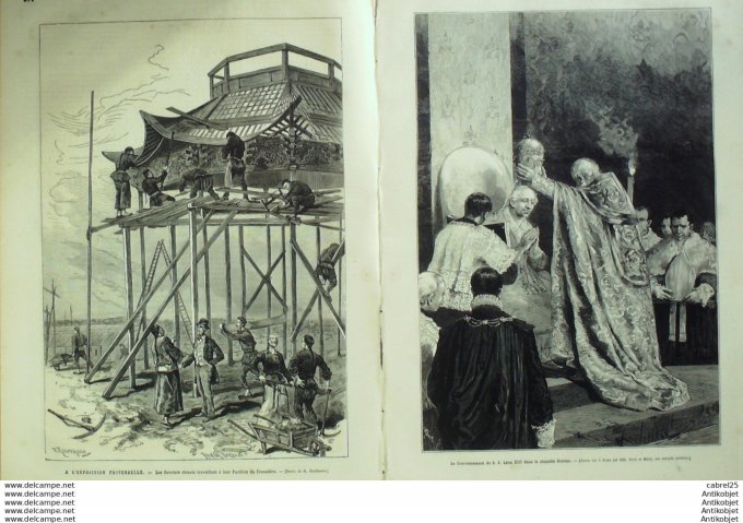 Le Monde illustré 1878 n°1096 Autriche Italie Rome Leon XIII Espagne Madrid Alphone Mercedes Guyane 