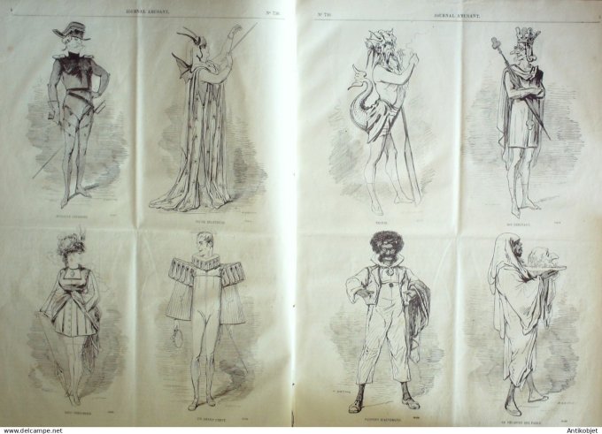 Le Journal Amusant 1870 #  736 Fantaisies carnavalesques par Grevin costumes