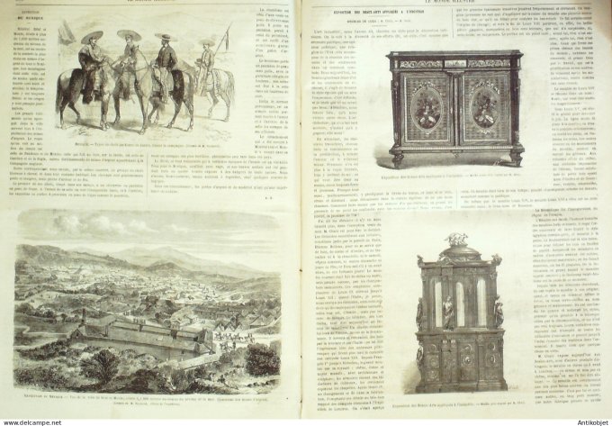 Le Monde illustré 1863 n°341 Chine Canton Espagne Cadix Mexique Juarez chefs Real el Monte