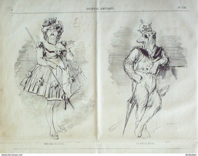 Le Journal Amusant 1870 #  736 Fantaisies carnavalesques par Grevin costumes