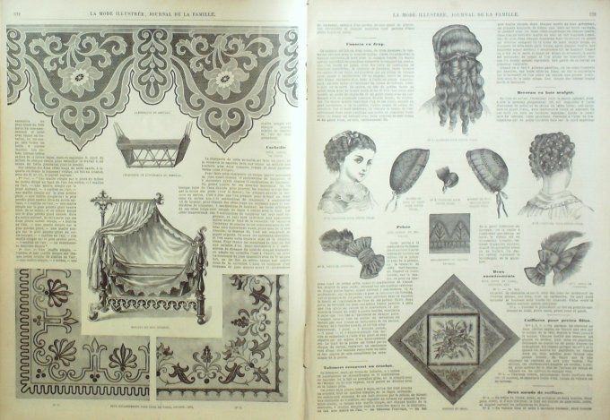 Journal Mode illustrée 1870 # 42 Toilette dame âgée