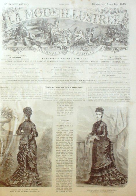 Journal Mode illustrée 1875 # 42 Robe en faye