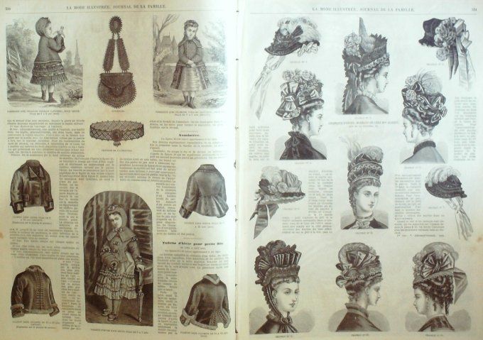 Journal Mode illustrée 1874 # 42 Paletot & manteau fillette
