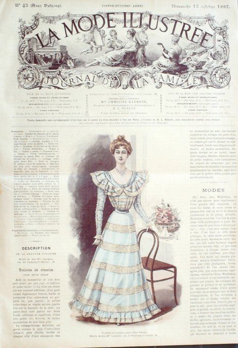 La Mode illustrée journal 1897 n° 42 Toilette de reunion