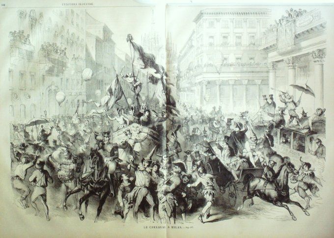 L'Univers illustré 1859 #  42 Palatinat grotte Egérie Milan carnaval Bovins des Pyrénées 