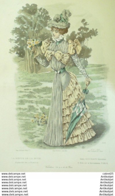 Gravure Mode La Gazette 1897 # 15 (Old Fashion plate)
