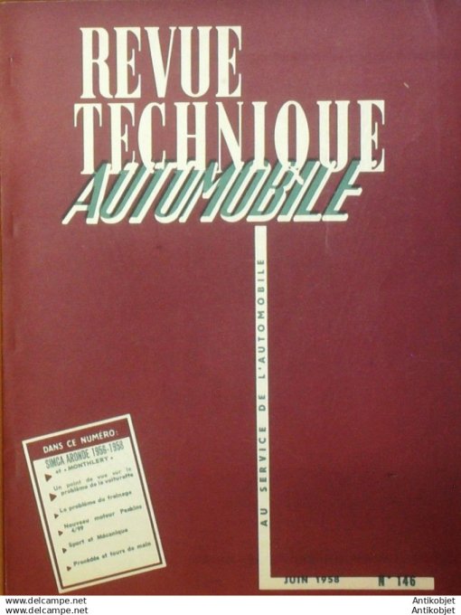 R.T Automobile Simca Aronde 56 58 moteur Perkins 146 # 1958