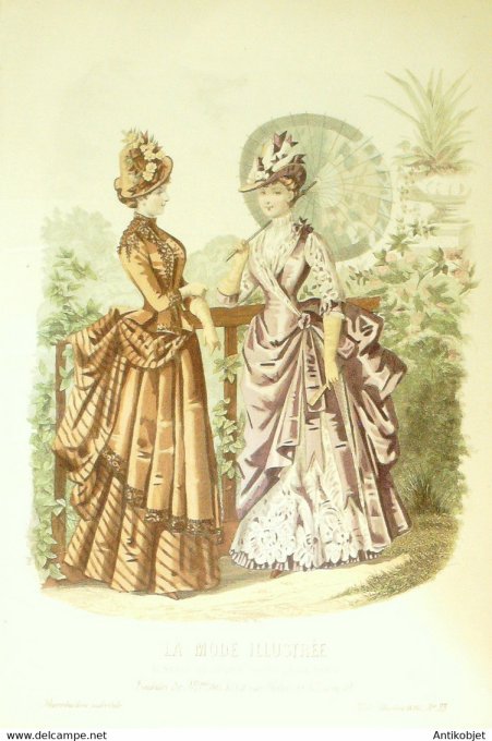 Gravure de mode La Mode illustrée 1886 n°33 (Maison Delaunay)