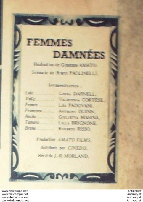 Mon Film 471 55-08-31 Femmes damnees Valentina Cortese Anthony Quinn