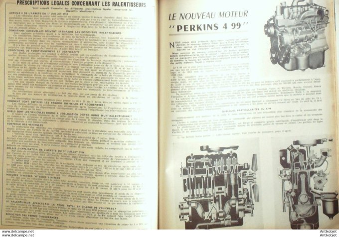 R.T Automobile Simca Aronde 56 58 moteur Perkins 146 # 1958