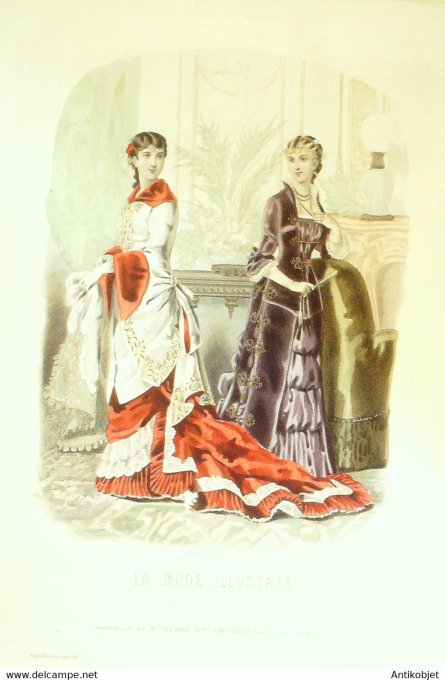 Gravure de mode La Mode illustrée 1881 n°02 (Maison Fladry-Coussinet)