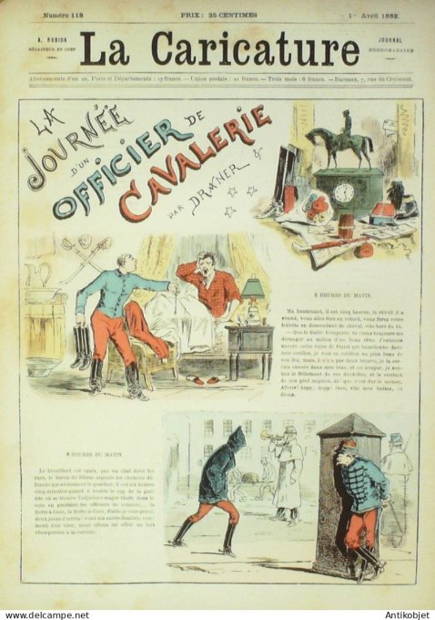 La Caricature 1882 #118 Journbée d'officier de cavalerie Draner
