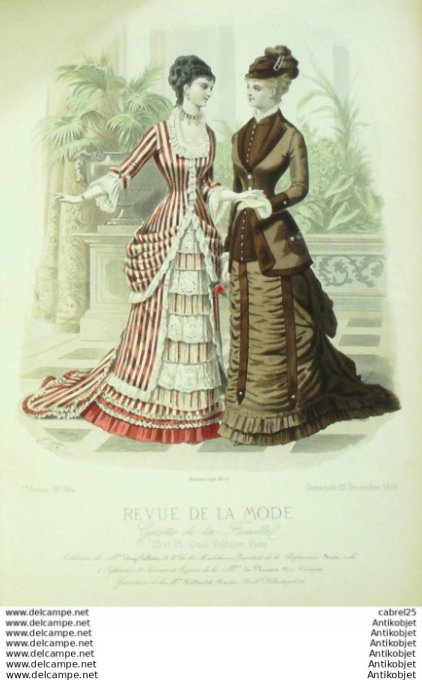 Gravure Mode La Gazette 1878 # 364 (Old Fashion plate)