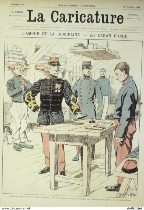 La Caricature 1886 #355 L'amour en discipline Caran d'Ache Succi par Luque Rip Trock Robida