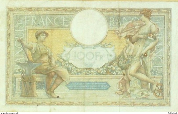 Billet Banque de France 100 francs Luc Olivier Merson Grands Cartouches B.4=4=1929 TTB+++