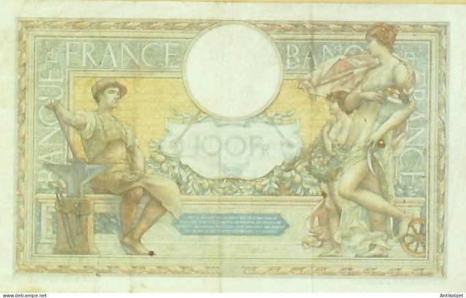 Billet Banque de France 100 francs Luc Olivier Merson Grands Cartouches B4=4=1929 TTB+++