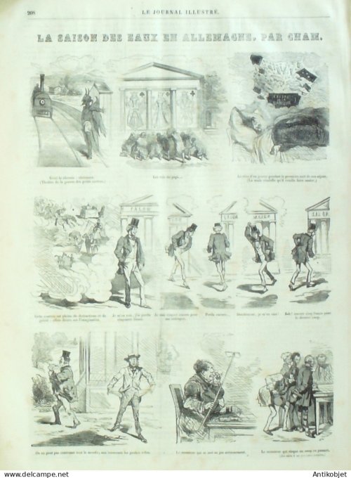 Le journal illustré 1866 n°281 Brest (29) cable transatlantique danseuses romaines
