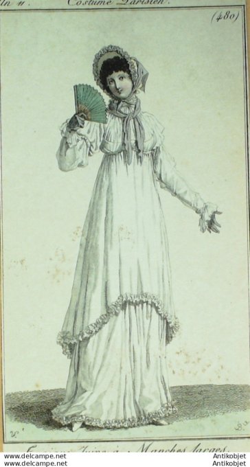 Gravure de mode Costume Parisien 1803 n° 480 (An 11) Tunique juive