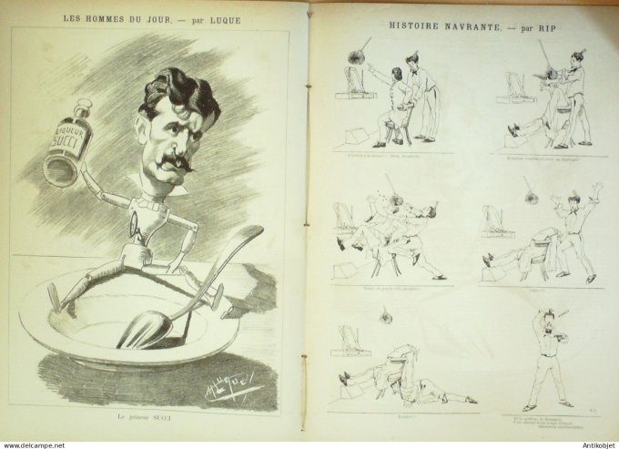 La Caricature 1886 #355 L'amour en discipline Caran d'Ache Succi par Luque Rip Trock Robida