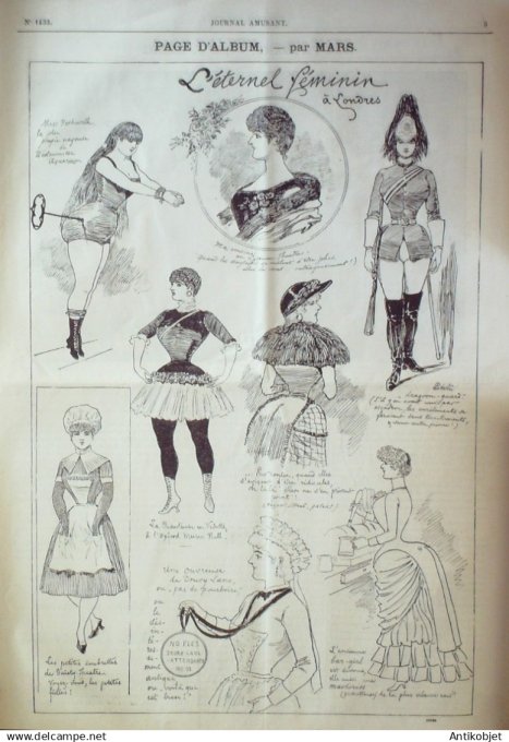 Le Journal Amusant 1884 # 1433  L'eternel feminin à Londres par Mar