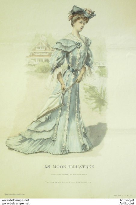 Gravure Mode illustree 1904 # 20 (Old Fashion plate) rare