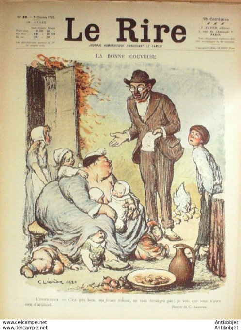 Le Rire 1920-10- 9 #  88 Journal humoristique Ed.Originale Bonne couveuse