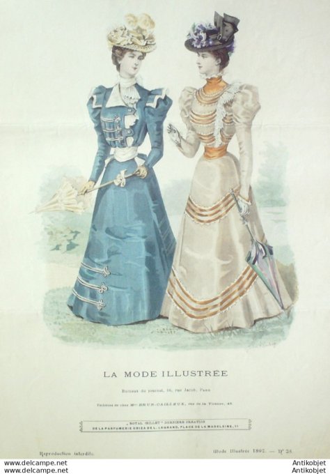 Gravure Mode illustree 1897 # 25 (Old Fashion plate) rare