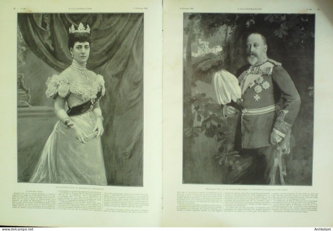 L'illustration 1901 n°3023 Edouard VII Impératrice Alexandra Reine Victoria décès Verdi