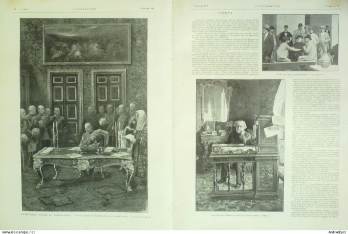 L'illustration 1901 n°3023 Edouard VII Impératrice Alexandra Reine Victoria décès Verdi