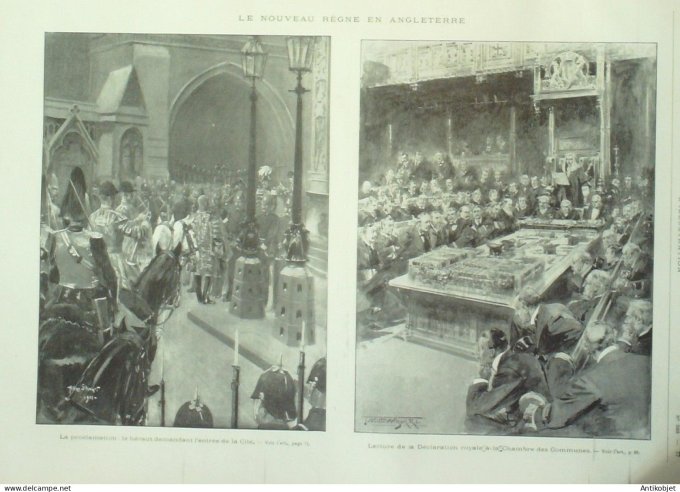 L'illustration 1901 n°3023 Edouard VII Impératrice Alexandra Reine Victoria décès Verdi